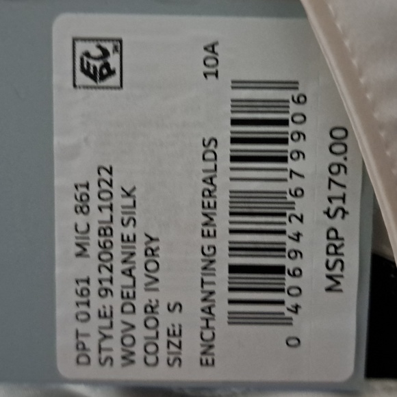 Antonio Melani Delanie Jewel Neck Short Balloon Sleeve Silk Blouse - Picture 7 of 8